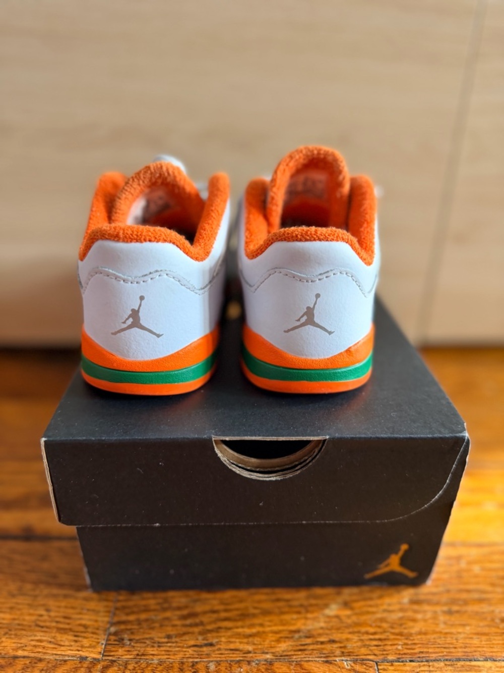 Kids' Jordan Sneakers - White and Orange - Picture 4 of 5